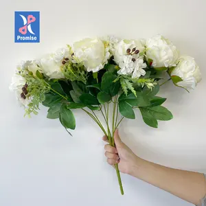 Promesse 6 têtes fleurs à tige unique fleurs artificielles en vrac pour la décoration de mariage