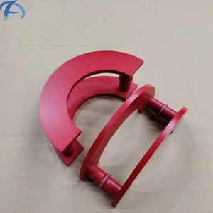 Wholesale Stainless Steel Red Semicircle Glass <strong>Door</strong> Pull Handle Austin Modern Design Wardrobe Cabinet <strong>Door</strong> <strong>Knob</strong> Small Handle - Product Image 3