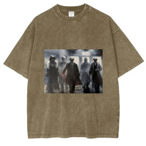 Peaky Blinders Class Struggle T-Shirts Summer 100% Cotton Drop Shoulder Crewneck Heavyweight Acid Wash - Product Image 1