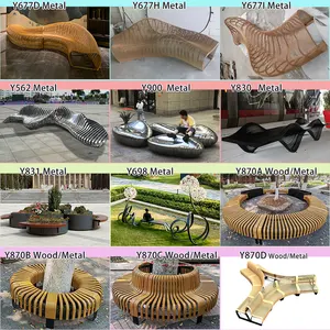 Customized Metal Wave-shaped Waiting Bench Modern Outdoor Indoor Commercial Furniture Customized Decoration Art Chair