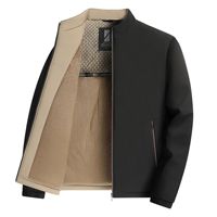 Blouson Bomber Homme Doublé Velours Épais à Col Montant Zippé – Nouvelle Collection Automne/Hiver 2026 – Veste Chaude pour Hommes d'Âge Moyen (pour les Papas)