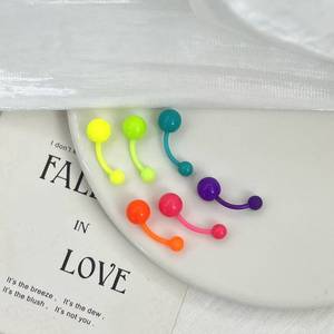 Accessoires acryliques colorés en <span class=keywords><strong>Silicone</strong></span> UV Flexible lumineux accessoires de corps de fille mignonne barre de courbure boule ronde accessoires d'anneau de ventre - Product Image 5
