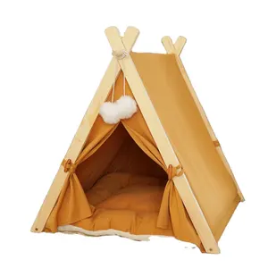 China supplier outdoor indoor washable fold cotton pet tent oxygen removal dog carrier beds with house portable cat tent tunnel