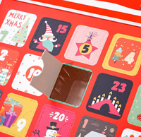 Boîte de calendrier de l'avent vide 24 jours Dessert sucré bonbons enfants boîte-cadeau de noël personnalisé chocolat Date compte à rebours boîte d'emballage aveugle