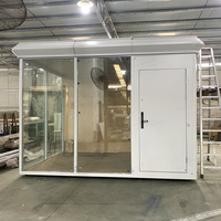 Maison Modulaire Préfabriquée d'Angle en Aluminium Étanche, Cabane Mobile pour Animaux de Compagnie, Jardin Zen, Maisonnette Écologique Moderne Blanche Facile à Monter