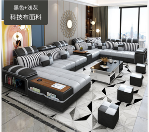 Châu Âu Nhà Tùy Chỉnh Thoải Mái Da Sofa Đặt Có Thể Điều Chỉnh Đầu Gối Chính Hãng Da Góc Sofa Cho Phòng Khách Tầng Hầm - Product Image 3