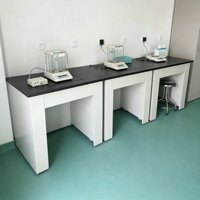 Plateforme d'analyse antichoc de laboratoire à cadre tout acier noir, plateforme de pesage monobloc anti-vibration la plus stable