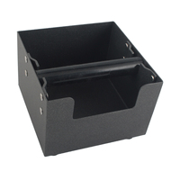 Boîte à café robuste en acier inoxydable noir mat, bac à déchets pour expresso, poubelle carrée pour poudre de café