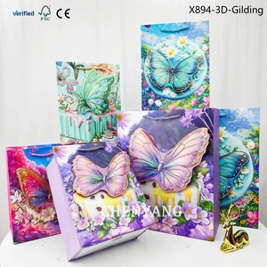 Sac cadeau de luxe bleu papillon <span class=keywords><strong>pour</strong></span> bébé - Sac de bonbons écologique et recyclable de style classique <span class=keywords><strong>pour</strong></span> les occasions avec bougies - Product Image 3