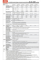 MEAN WELL Driver LED 200W 24V 8.4A ELG-200-24-3Y, 3 fils, 100-305VAC/142-431VDC, 92% Eff., IP67, Adj. CV + CC, OVP, OTP, SCP, OCP