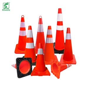 Cône de signalisation routière en PVC blanc robuste, cône de sécurité routière réfléchissant prismatique haute intensité, base antidérapante pour travaux routiers et parkings - Product Image 5
