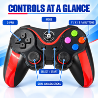 Manette de jeu sans fil ergonomique AI-AA03 avec support pour téléphone pour iOS Android Switch PS3 PS4 PC TV