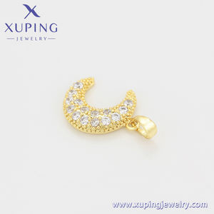 Jewelry XUPING Perhiasan Harga Diskon Bintang Bulan Bentuk Liontin Micro-set Zircon 3A + WANITA 14K Warna Emas Perhiasan Liontin - Product Image 3