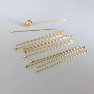Jewelry Findings 14K Gold Filled Supplies Round Ball Head Pins Earring Accessories