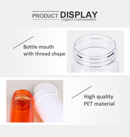 Flacon de complément alimentaire en PET de qualité alimentaire, 120 ml, avec bouchon à vis métallique, personnalisation possible