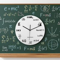 Jam Dinding Analog Kuarsa Formula Matematika Kreatif Desain Modern Pemandangan Indah Set Tiga Bagian Pelat Tebal 15mm Bertenaga Baterai
