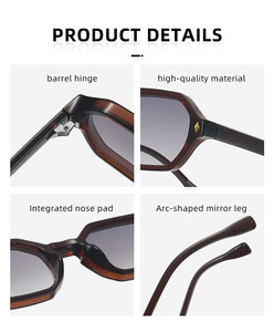<span class=keywords><strong>Gafas</strong></span> de Sol Poligonales con Marco Pequeño y Logotipo Personalizado, de Alta Calidad, <span class=keywords><strong>para</strong></span> Hombre y Mujer, Retro, Protección UV400, PC, Modernas, Hexagonales - Product Image 2