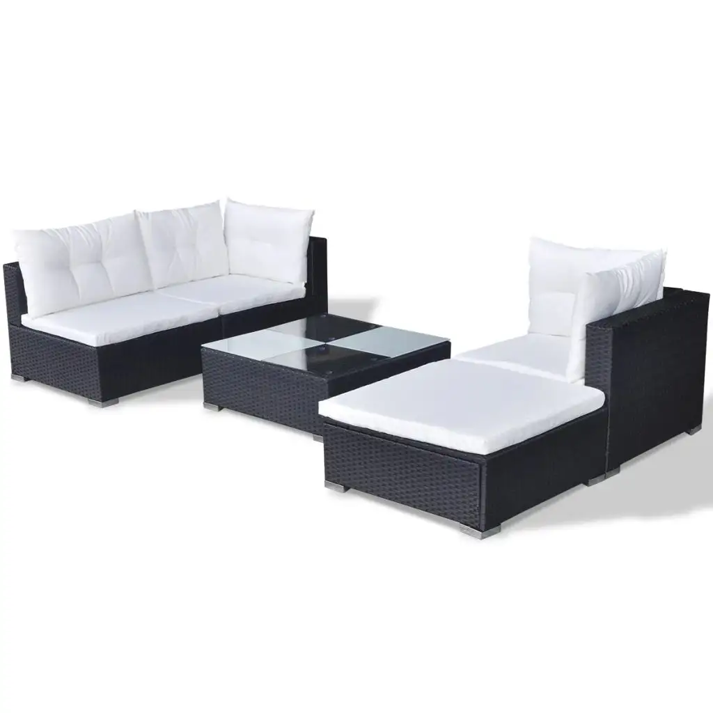 Moderne Stijl L Vorm 3 5 Stuks Buiten Tuinbank Rotan Rieten Meubels Hoekbank Set Loveseat