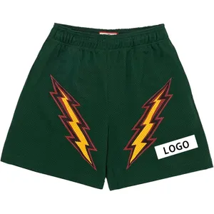 Wholesale Custom Logo Double Layers Sublimation Outdoor Spandex Mesh Fitness Mens Sport Gym Shorts