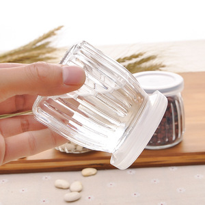 Bocaux en verre de qualité alimentaire hermétiques avec couvercle en plastique pour le stockage de céréales, miel, thé, 130 ml, 150 ml, 200 ml, forme ronde - Product Image 4