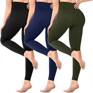 Women High Waist <b>Black</b> <b>Leggings</b> Slim Fit Knitted Spandex Cotton Winter Casual Solid Color Breathable Full Length Pants - Product Image 1