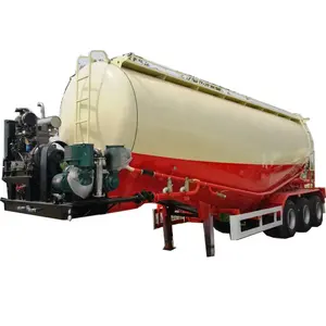 50吨装载能力中国制造三轴45立方米-70立方米散装水泥粉罐半挂车