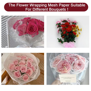 Hot Selling Frilly Bouquet Packaging Mesh Fixed Mesh Waterproof Diy Bouquet with Pearl Gauze - Product Image 3