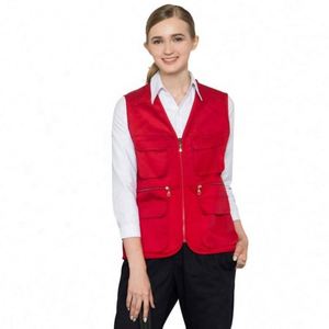 High Quality Reversible Men's Waistcoat Vest Multi-Pocket Zipper Summer Fashion V-Neck Sleeveless Breathable Reversible - Product Image 4