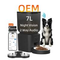 Comedero Inteligente para Mascotas de Acero Inoxidable Portátil con Control por Aplicación Tuya, Dispensador Automático de Comida para Perros con Cámara, Grabadora de Voz y Wifi, 7L, OEM