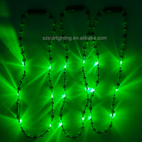 Collier lumineux à perles LED personnalisé par le fournisseur ODM, collier à perles vertes lumineuses pour les bars, les festivals, les fournitures de fête, les décorations, les cadeaux