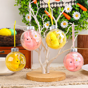 DAMAI Easter Decor Acrylic Ball Ornament with Cute Bunny Design Transparent Hanging for Holiday Party Home Window and Tree Decor - Product Image 2