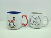 Mug Keramik Cetak Decal Kustom - Kopi/Teh/Susu Desain Minimalis Kembali ke Sekolah Kapasitas Besar 550ml