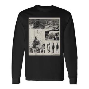 T-shirt a maniche lunghe Game End Credits, unisex, taglia media per adulti, stampa grafica nera - Product Image 1