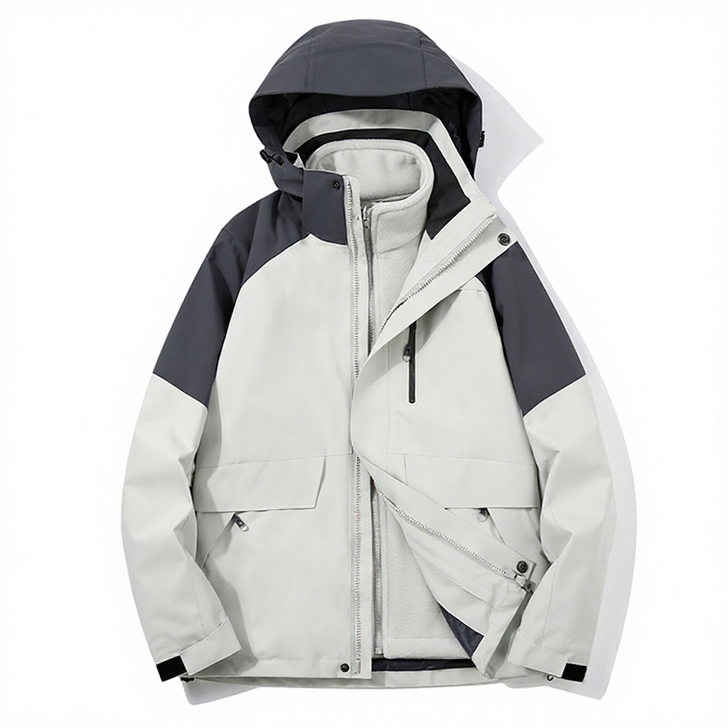 Bloc de couleurs blanc ivoire et gris anthracite pour femme