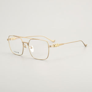 Haut de gamme hommes <span class=keywords><strong>Double</strong></span> faisceau titane lunettes rectangulaires mode ordinateur Anti-rayon bleu verre cadre luxe femmes titane lunettes - Product Image 5