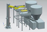 Ouvre-sacs en polysilicium pour l'industrie photovoltaïque, 25-100 kg/sac, 100 sacs/h, options anti-explosion, servo, VFD, PLC, écran tactile