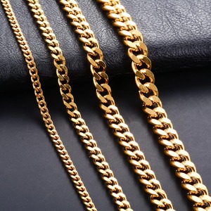 Collar de Acero Inoxidable para Hombre, Cadena Cubana Gruesa Estilo Miami para Mujer, Joyería Metálica Estilo Rock Punk, Regalo, Chapado en Oro, Gargantilla - Product Image 1