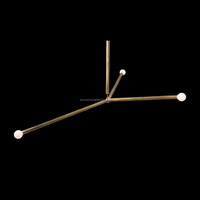 Appareil américain minimaliste moderne plafond led villa salon lustre tubulaire en cuivre restaurant bar lampes décoratives