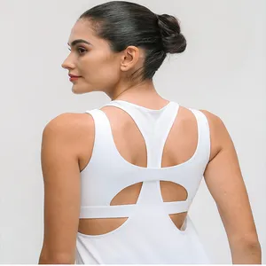 Top deportivo con sujetador incorporado para mujer, Top corto para correr, <span class=keywords><strong>blusa</strong></span> de Yoga transpirable suelta, ropa de entrenamiento, camisetas <span class=keywords><strong>sin</strong></span> mangas cortas - Product Image 1