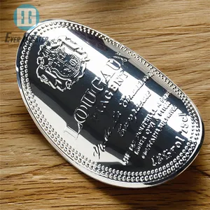 Custom Printed LOGO High Quality Metal Label Whiskey Bottles Raised Tin Wine Label