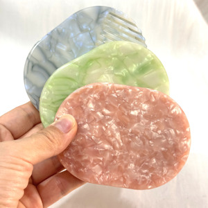 Saiyyi Chất Lượng Cao 4Mm Độ Dày Bán Buôn Acetate Có Thể Gập Lại Xách Tay 2-Trong-1 Mỹ Phẩm Gương Tóc Lược Có Thể Gập Lại Lược Với Logo - Product Image 3