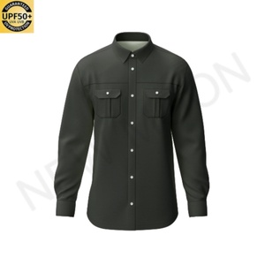 Custom Wholesale Fishing Shirt Long Sleeve UPF50+ Polyester Custom Fishing <b>Suit</b> <b>Button</b> Men Fishing Shirt - Product Image 2