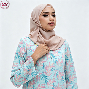 Southeast <strong>Asian</strong> Muslim Fashion Elegant Abaya, V Neck Decorative Pearl Button Long Flared Sleeve Straight Loose <strong>Maxi</strong> <strong>Dress</strong> - Product Image 4
