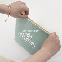 Pochette en toile avec fermeture éclair, sac cosmétique personnalisé, cadeau pour meilleure amie, cadeau pour demoiselle d'honneur, sac à pinceaux de maquillage avec fermeture éclair dorée personnalisée