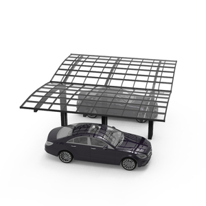 Abri de voiture double en aluminium courbé (panneau PC fumé) pour villa, jardin, allée - Anti-UV et isolation phonique - Product Image 3