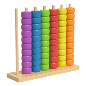Nouvelles perles de tri de couleurs Montessori, jeu d'association de nombres, apprentissage du comptage, jouets éducatifs en bois, anneaux d'empilage arc-en-ciel <span class=keywords><strong>pour</strong></span> enfants - Product Image 3