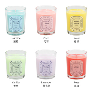 55 g Coco <span class=keywords><strong>Orange</strong></span> différentes couleurs verre clair belles <span class=keywords><strong>bougies</strong></span> parfumées en cire de soja pour la maison de fête de mariage - Product Image 3