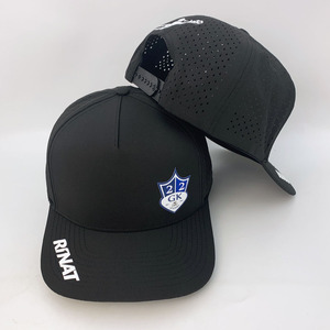 Hiệu Suất Polyester Thời Trang Chất Lượng Cao Tùy Chỉnh TPU Vá Biểu Tượng 5 Bảng Điều Chỉnh Lỗ Laser Snapback Chạy Golf Hat Mũ Bóng Chày - Product Image 1