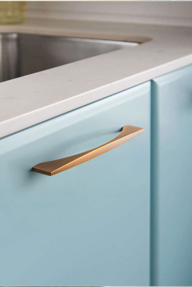 EADER Nordic modern simple light luxury cabinet handle yellow ancient copper aesthetic design drawer handle hardware