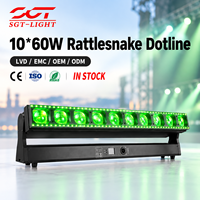 Barre de lumière mobile à points LED RGBW 10x60W Rattlesnake Dotline, faisceau de pixels DMX, éclairage de scène pour DJ, club, concert, mariage